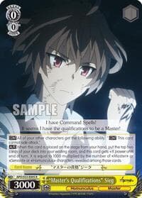 "Master's Qualifications" Sieg - Fate/Apocrypha - Weiss Schwarz card