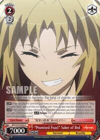"Promised Feast" Saber of Red - Fate/Apocrypha - Weiss Schwarz card