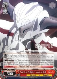 "Secret of Pedigree" Saber of Red - Fate/Apocrypha - Weiss Schwarz card