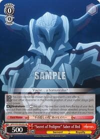 "Secret of Pedigree" Saber of Red (SR) - Fate/Apocrypha - Weiss Schwarz card