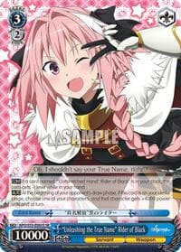 "Unleashing the True Name" Rider of Black (SR) - Fate/Apocrypha - Weiss Schwarz card