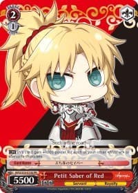 Petit Saber of Red - Fate/Apocrypha - Weiss Schwarz card