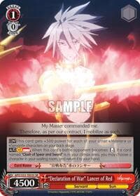 "Declaration of War" Lancer of Red (SR) - Fate/Apocrypha - Weiss Schwarz card