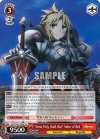 "Great Holy Grail War" Saber of Red - Fate/Apocrypha - Weiss Schwarz card