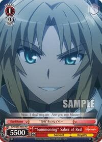 "Summoning" Saber of Red - Fate/Apocrypha - Weiss Schwarz card
