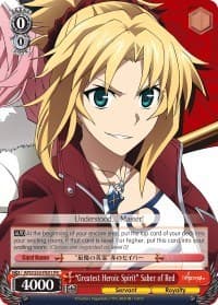 "Greatest Heroic Spirit" Saber of Red - Fate/Apocrypha - Weiss Schwarz card