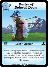 Duster of Delayed Doom - Fashion Furious - Munchkin CCG card