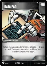 Data Pad - Wave 1 - Transformers TCG card