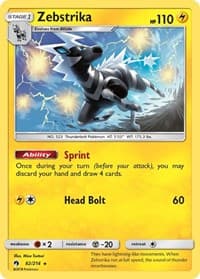 Zebstrika - SM - Lost Thunder - Pokemon card