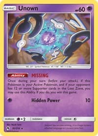 Unown (92) - SM - Lost Thunder - Pokemon card