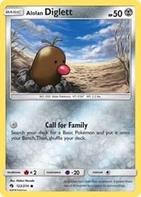 Alolan Diglett - SM - Lost Thunder - Pokemon card