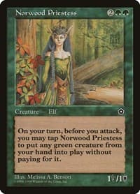 Norwood Priestess - Portal Second Age - Magic: The Gathering card