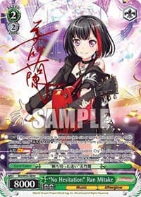 "No Hesitation" Ran Mitake (Alternate Art Promo) - BanG Dream! Girls Band Party! - Weiss Schwarz card