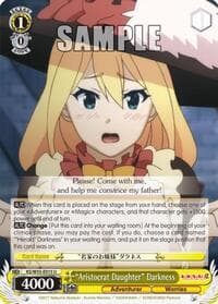"Aristocrat Daughter" Darkness - KonoSuba 2 - Weiss Schwarz card