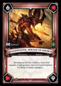 Bloodmaster, Herald of Khorne (Claimed) - Wave 2 - Onslaught - Warhammer Age of Sigmar Champions TCG card