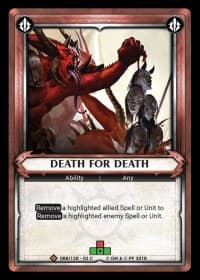 Death for Death (Claimed) - Wave 2 - Onslaught - Warhammer Age of Sigmar Champions TCG card