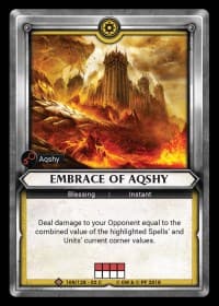 Embrace of Aqshy (Unclaimed) - Wave 2 - Onslaught - Warhammer Age of Sigmar Champions TCG card