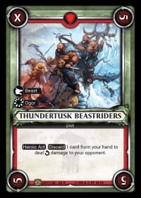 Thundertusk Beastriders (Unclaimed) - Wave 2 - Onslaught - Warhammer Age of Sigmar Champions TCG card