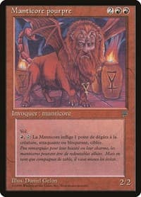 Crimson Manticore (French) - "Manticore pourpre" - Renaissance - Magic: The Gathering card