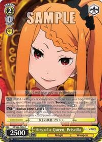 Airs of a Queen, Priscilla - Re:ZERO - Weiss Schwarz card