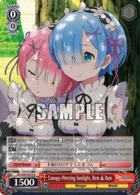 Canopy-Piercing Sunlight, Rem & Ram - Re:ZERO - Weiss Schwarz card