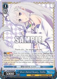 Silver-Haired Beauty, Emilia - Re:ZERO - Weiss Schwarz card
