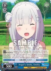 Angel's Smile, Emilia - Re:ZERO - Weiss Schwarz card