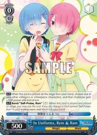 In Uniforms, Rem & Ram - Re:ZERO - Weiss Schwarz card