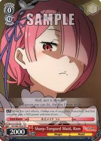 Sharp-Tongued Maid, Ram - Re:ZERO - Weiss Schwarz card