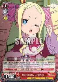 Obstinate, Beatrice - Re:ZERO - Weiss Schwarz card