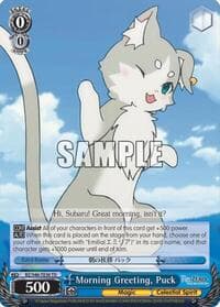 Morning Greeting, Puck - Re:ZERO - Weiss Schwarz card