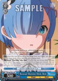 Roswaal Mansion Maid, Rem - Re:ZERO - Weiss Schwarz card