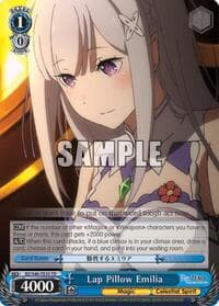 Lap Pillow Emilia - Re:ZERO - Weiss Schwarz card