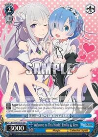 Welcome to This World! Emilia & Rem - Re:ZERO - Weiss Schwarz card