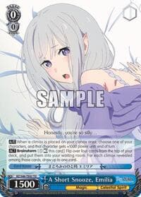 A Short Snooze, Emilia - Re:ZERO - Weiss Schwarz card
