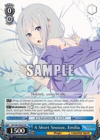 A Short Snooze, Emilia (SR) - Re:ZERO - Weiss Schwarz card