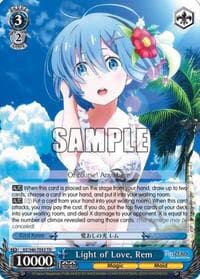 Light of Love, Rem - Re:ZERO - Weiss Schwarz card