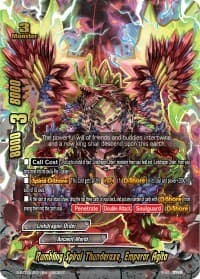 Rumbling Spiral Thunderaxe, Emperor Agito - True Awakening of Deities - Future Card BuddyFight card