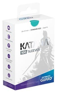 Katana 2018 Standard Size Sleeves - Turquoise (100-Pack) - Ultimate Guard Card Sleeves - Card Sleeves card