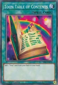 Toon Table of Contents - Speed Duel Decks: Destiny Masters - YuGiOh card
