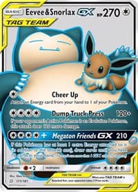 Eevee & Snorlax GX (Full Art) - SM - Team Up - Pokemon card
