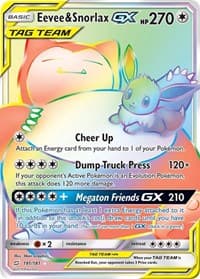 Eevee & Snorlax GX (Secret) - SM - Team Up - Pokemon card