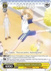 Sakura: Middle School Life (A) - Cardcaptor Sakura: Clear Card - Weiss Schwarz card