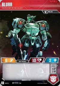 Blurr - Fastest Bot in the Galaxy - Rise of the Combiners - Transformers TCG card