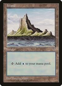 Island (Off-Center Spire) - Mirage - Magic: The Gathering card