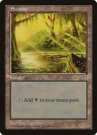 Swamp (Eyes in Log) - Mirage - Magic: The Gathering card