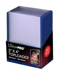 3" x 4" Blue Border Toploader (25-Count) - Ultra Pro Toploaders - Collectible Storage card