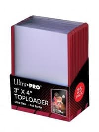 3" x 4" Red Border Toploader (25-Count) - Ultra Pro Toploaders - Collectible Storage card