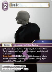 Rude - Opus VIII - Final Fantasy TCG card