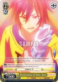 Declaration of War, Sora - No Game No Life - Weiss Schwarz card